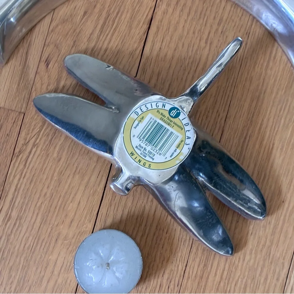Vintage 90s aluminum candle/trinket tray and tea light holder